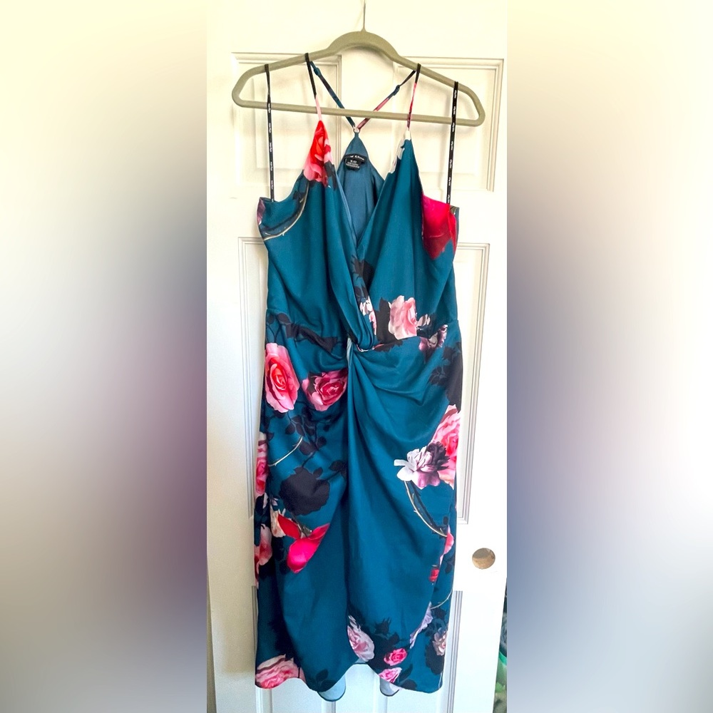 Floral Kids Dress in Teal and Pink